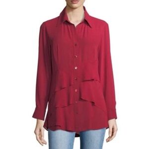 Finley Jenna Women's Burgundy Button-Down Shirt size L